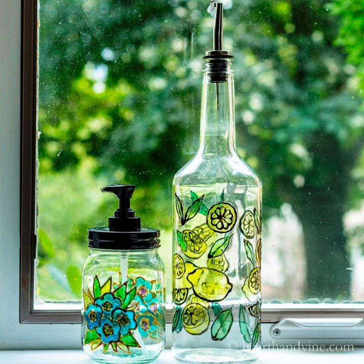Stained Glass Bottle Art Painting Tutorial