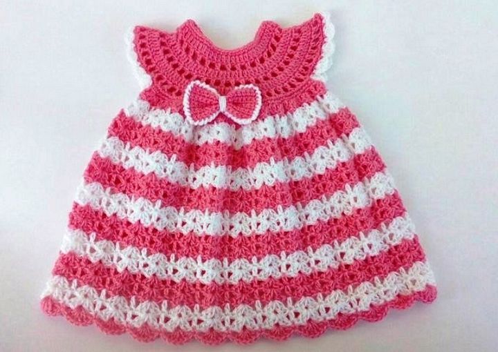 The Pink Crochet Baby Dress – Free Pattern For Cute Baby Girls