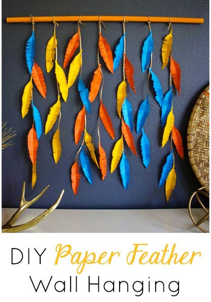 The Prettiest DIY Feather Wall Decor