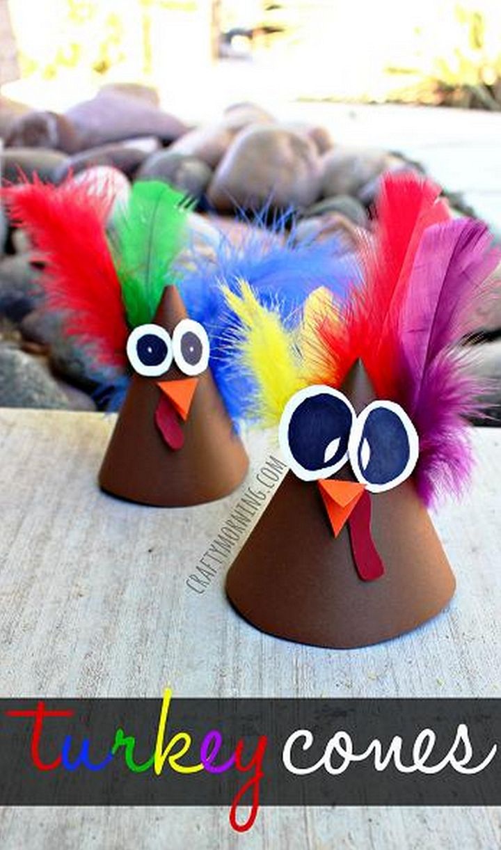 Turkey Cone Craft for Kids to Make Party Hat Idea