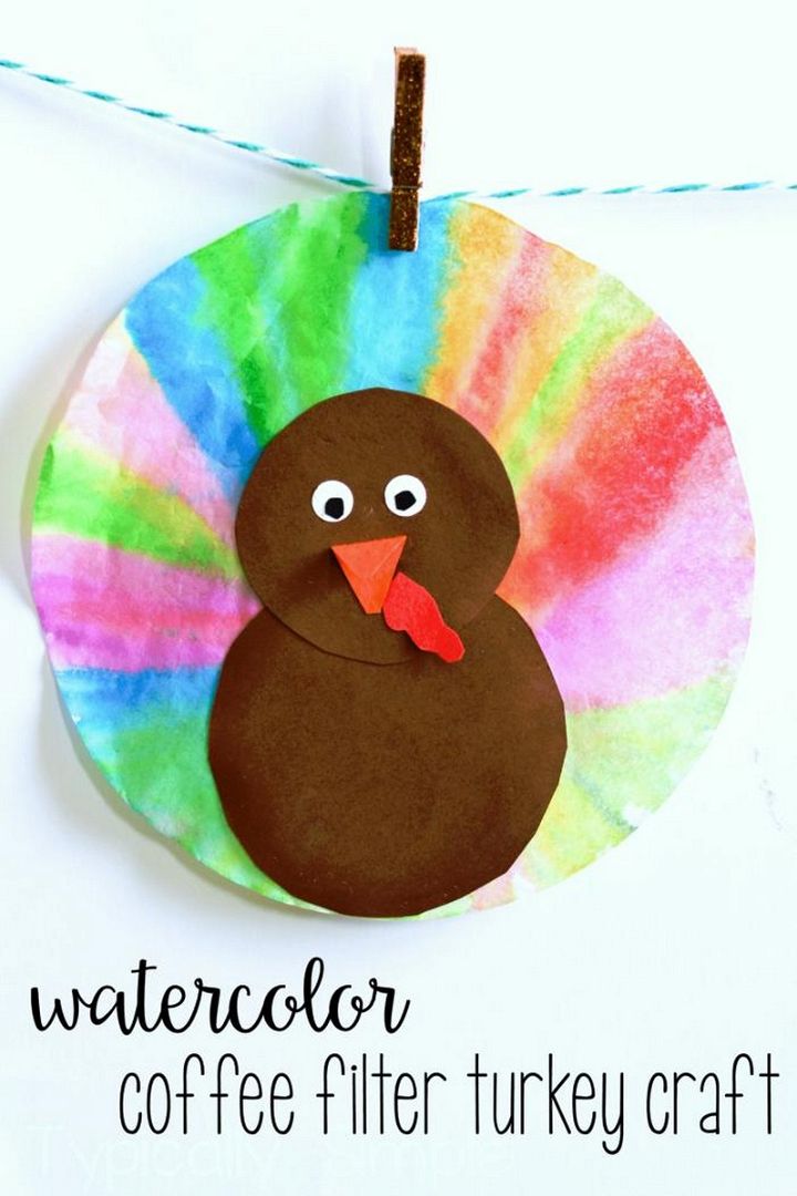 Watercolor Coffee Filter Turkeys