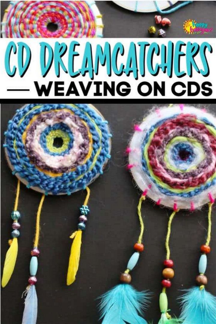 Woven CD Dream Catcher Craft for Tweens and Teens