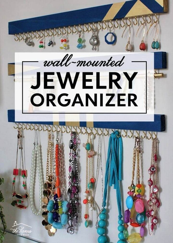 An Easy Wall Mounted DIY Jewelry Organizer