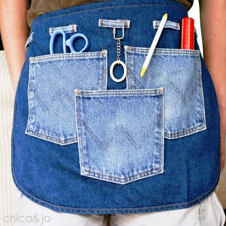 Apron Pockets Made From Old Jeans