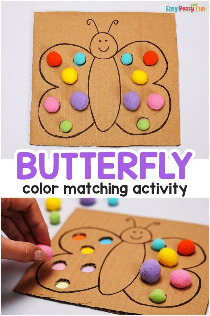 Cardboard Butterfly Color Matching Activity
