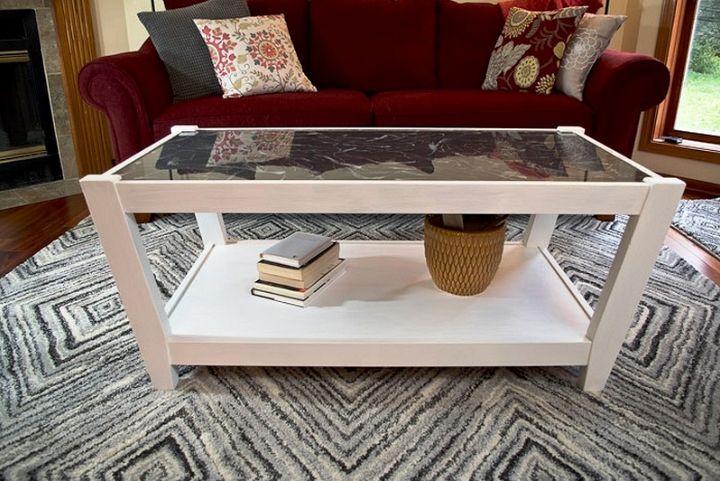 Coffee Table Refinished With Resin
