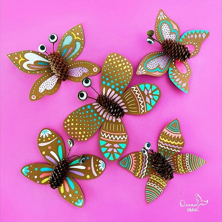 Colorful Pine Cone Butterflies