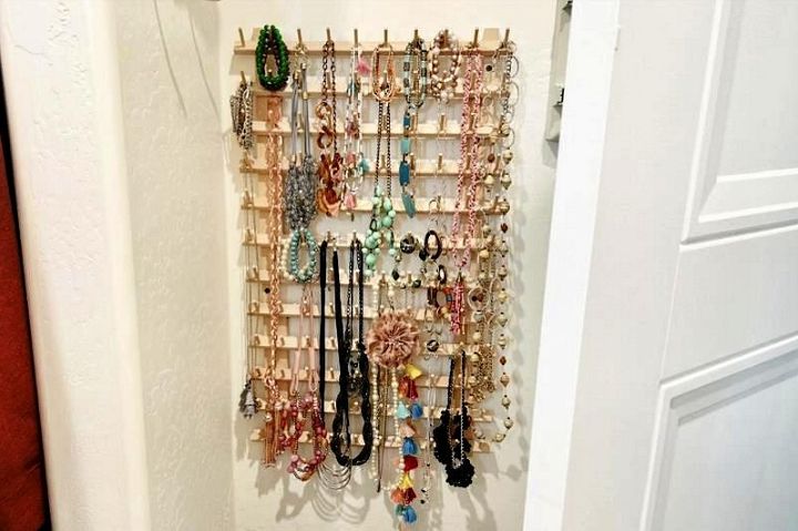 Create A DIY Jewelry Organizer Using A Cheap Sewing Thread Rack