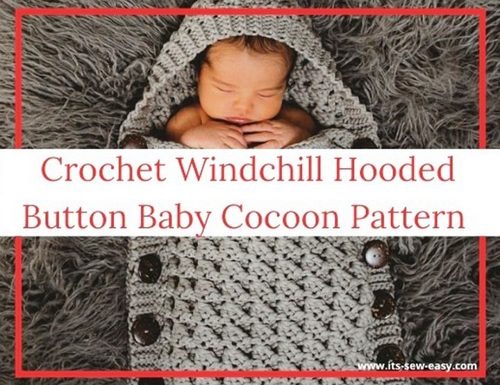 Crochet Windchill Hooded Button Up Baby Cocoon Pattern