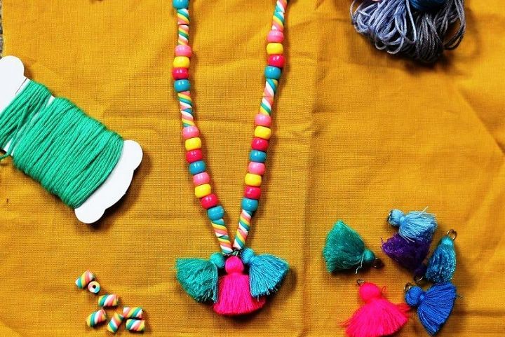 DIY Bead and Tassel Necklace for Children
