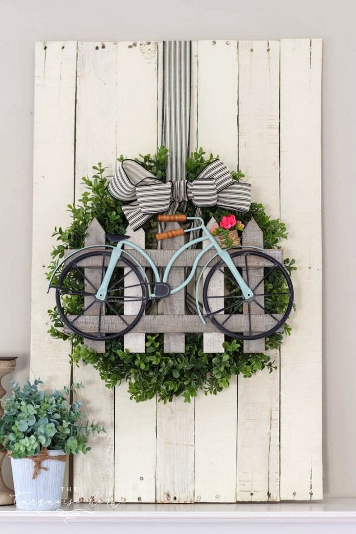 DIY Boxwood Bicycle Spring Wreath