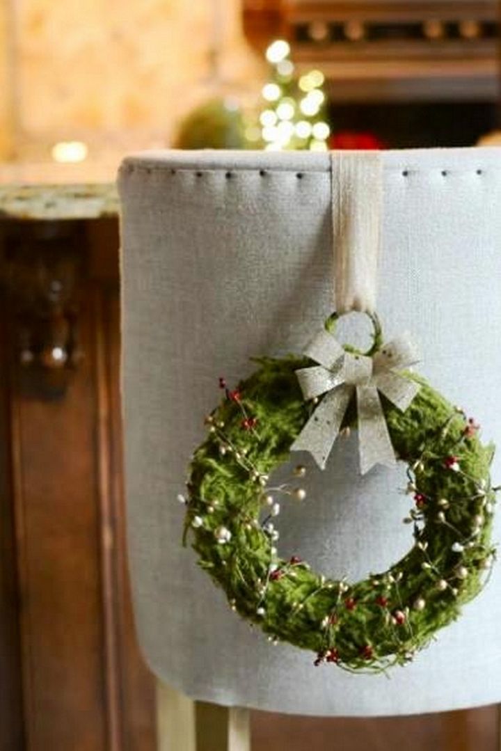 DIY Christmas Wreaths for Dining Chairs