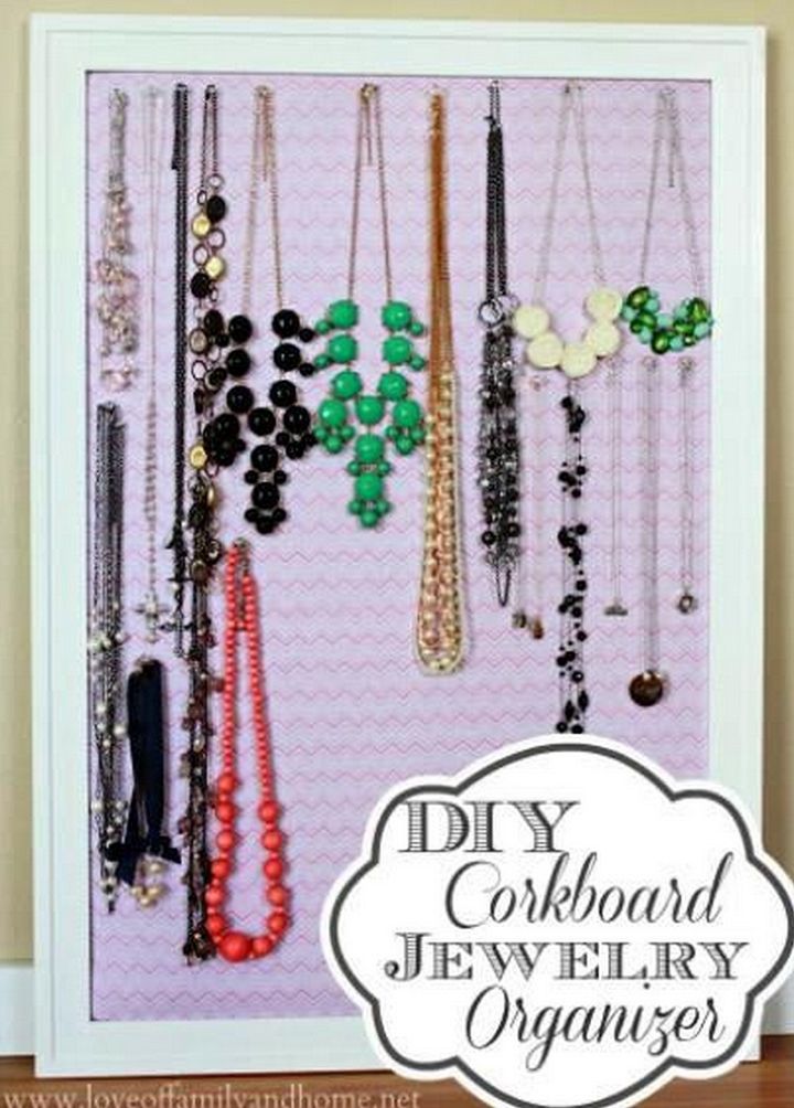 DIY Corkboard Jewelry Organizer