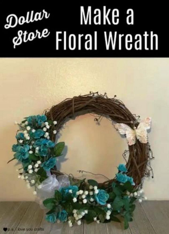 DIY Dollar Store Wreath For Spring