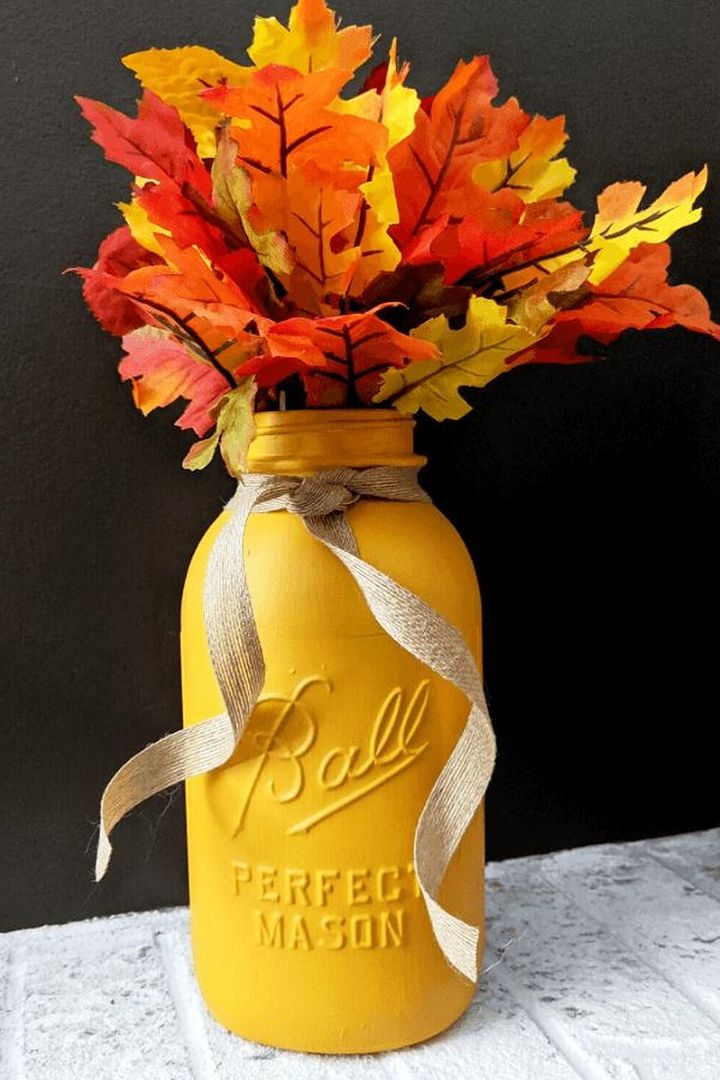 DIY Fall Chalk Painted Mason Jar Ideas 1