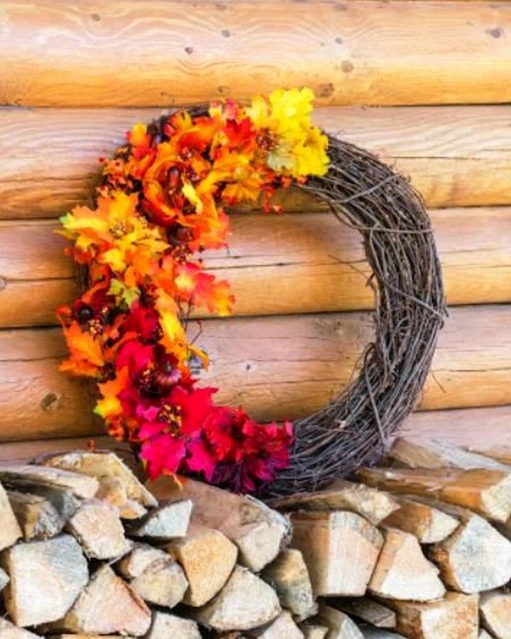 DIY Fall Wreath Dollar Store Craft Idea