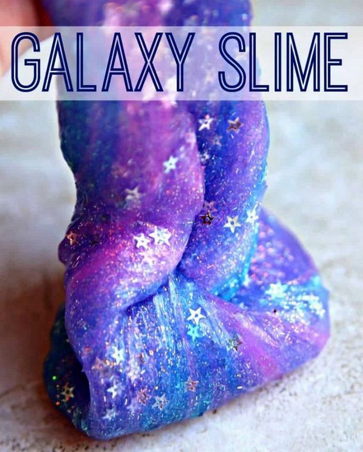 DIY Galaxy Slime with Glitter Glue and Sequins