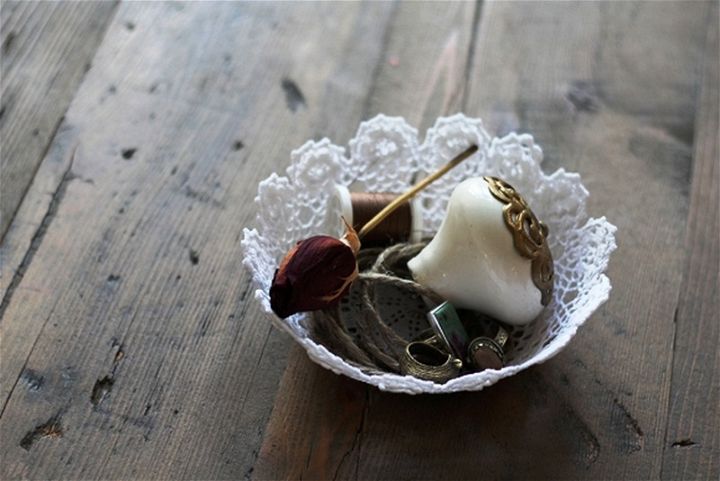 DIY Lace Doily Bowl