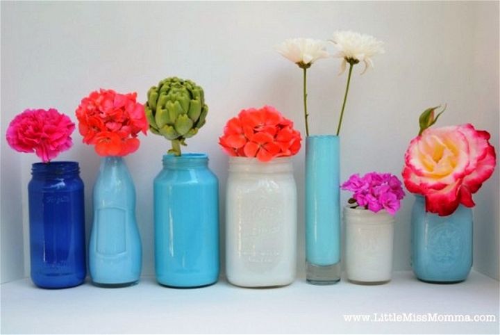 DIY Painted Mason Jar Vases