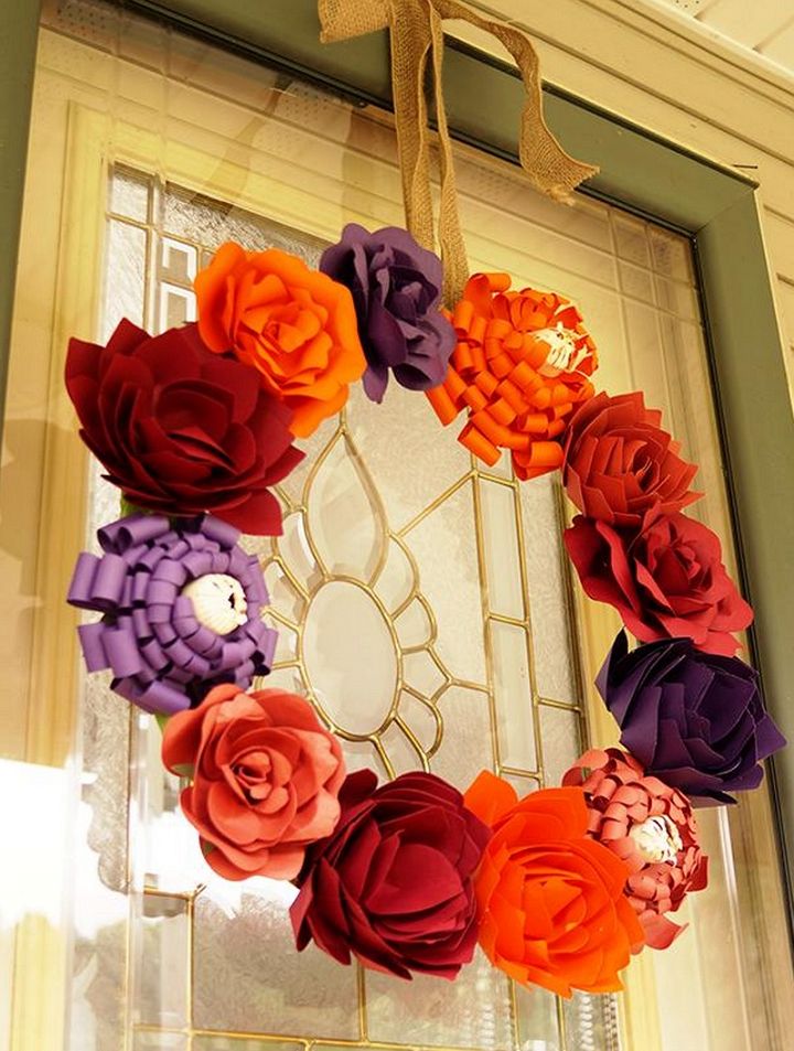 DIY Paper Flower Fall Wreath