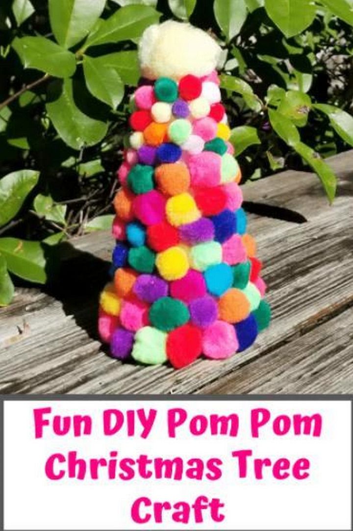 DIY Pom Pom Christmas Tree Craft – Dollar Tree Hack