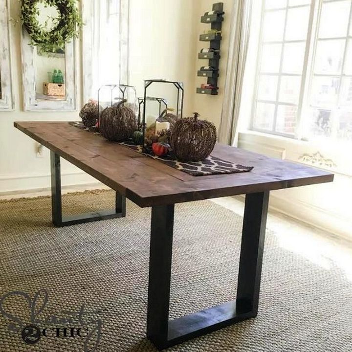DIY Rustic Modern Dining Table