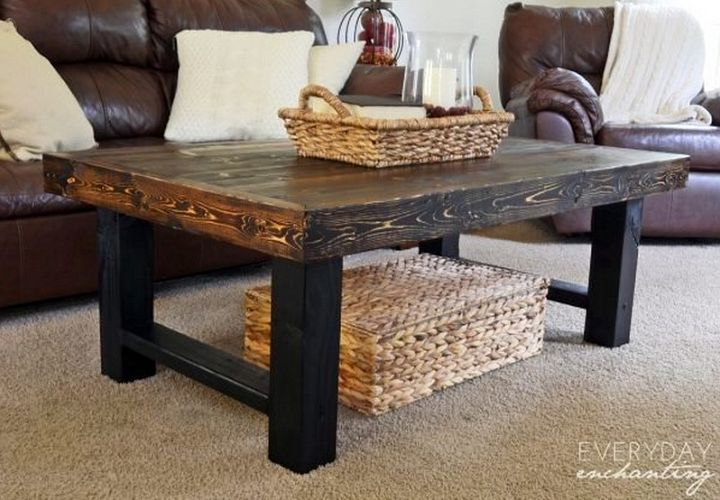 DIY Simple Wood Slab Coffee Table