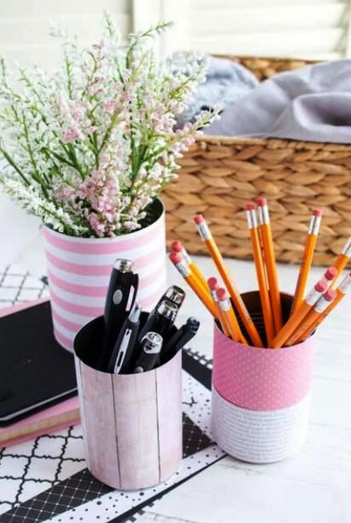 DIY Tin Can Organizers