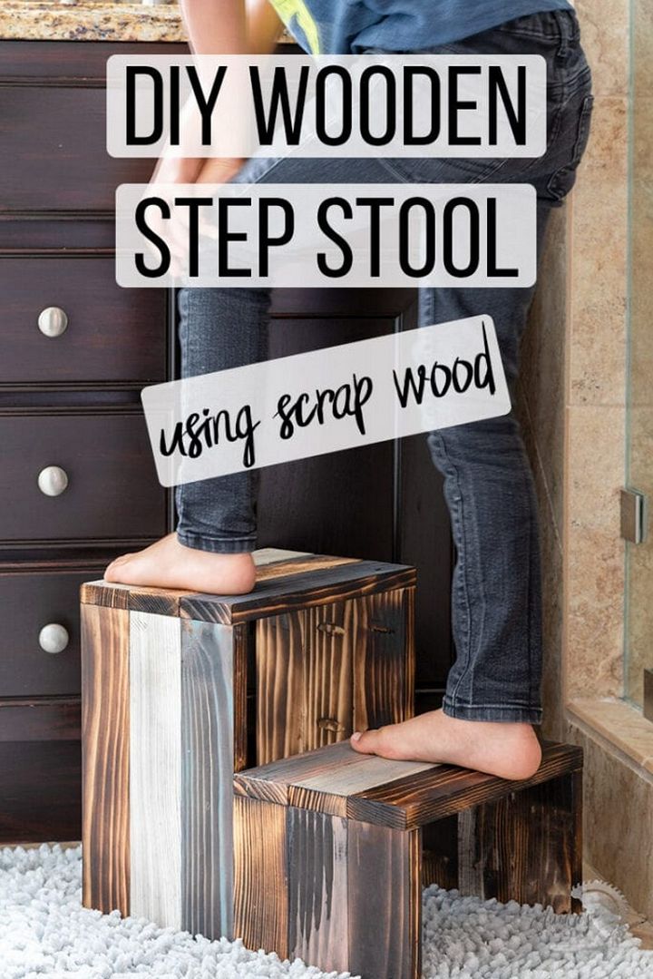 DIY Wooden Step Stool Using Scrap Wood