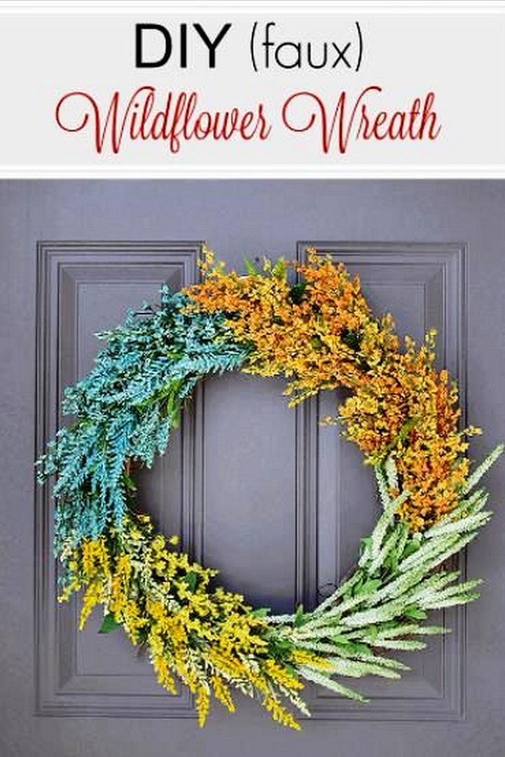 DIY faux Wildflower Wreath
