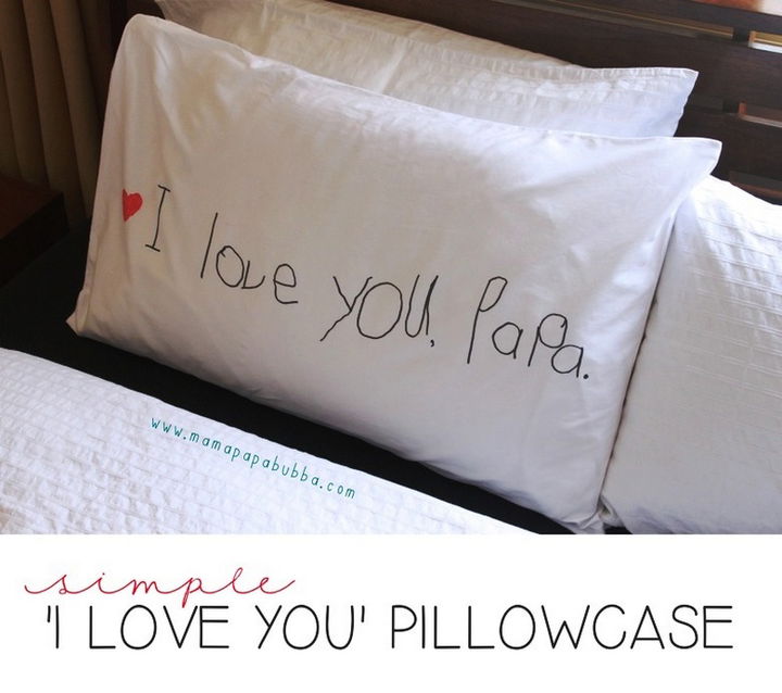 DIY ‘I Love You Pillowcase