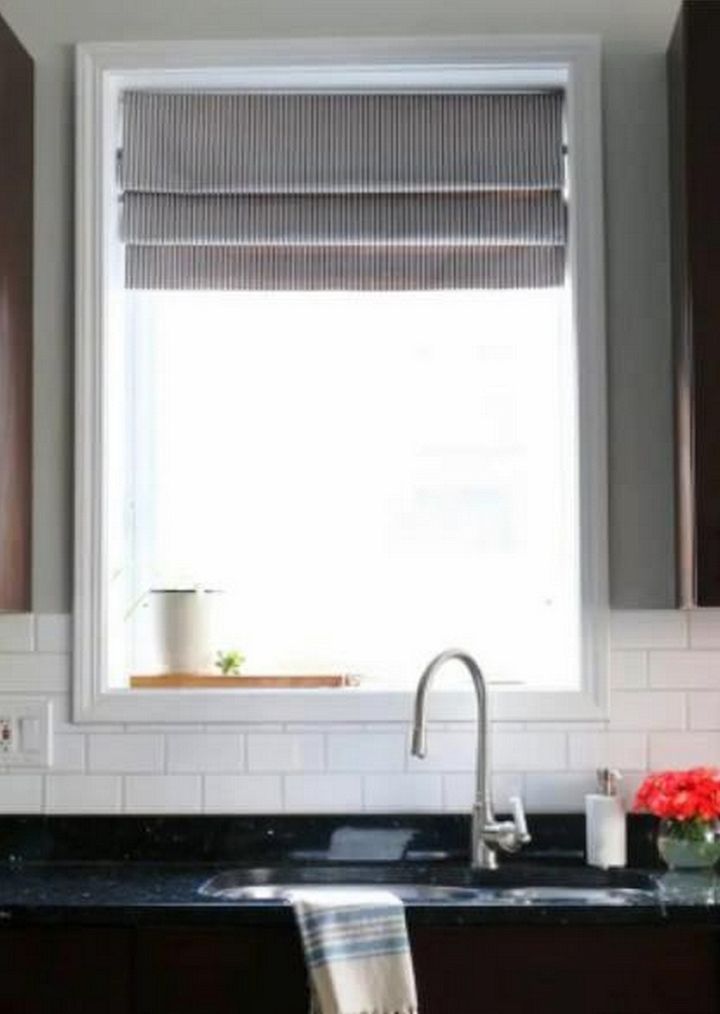 Diy Faux Roman Shade For The Kitchen