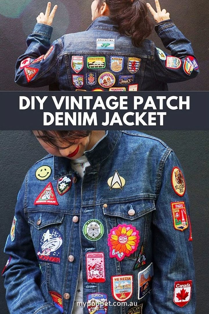 Diy Vintage Patch Denim Jacket Refashion