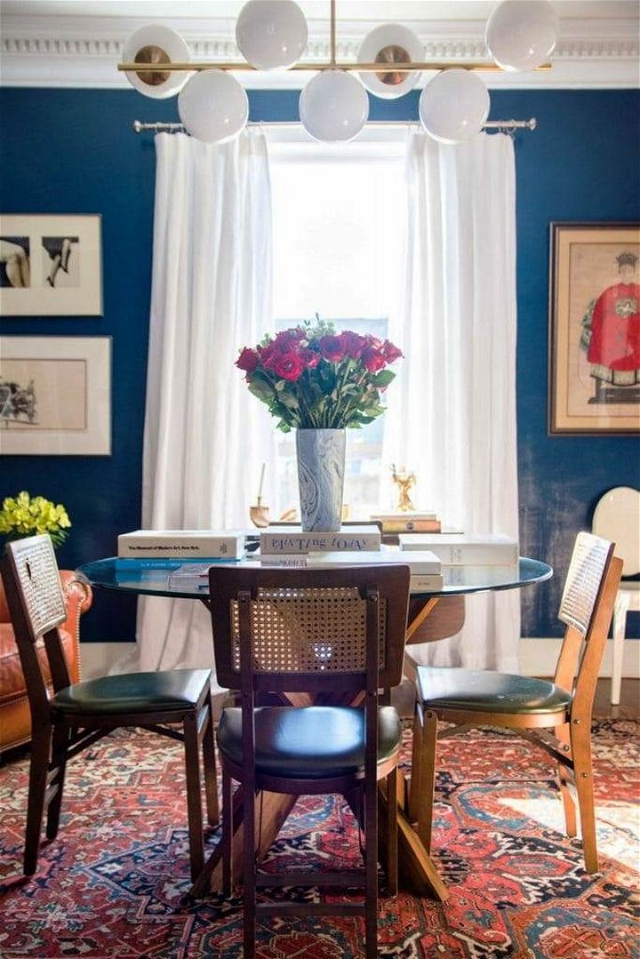 Dramatic Dark Blue Dining Room Reveal