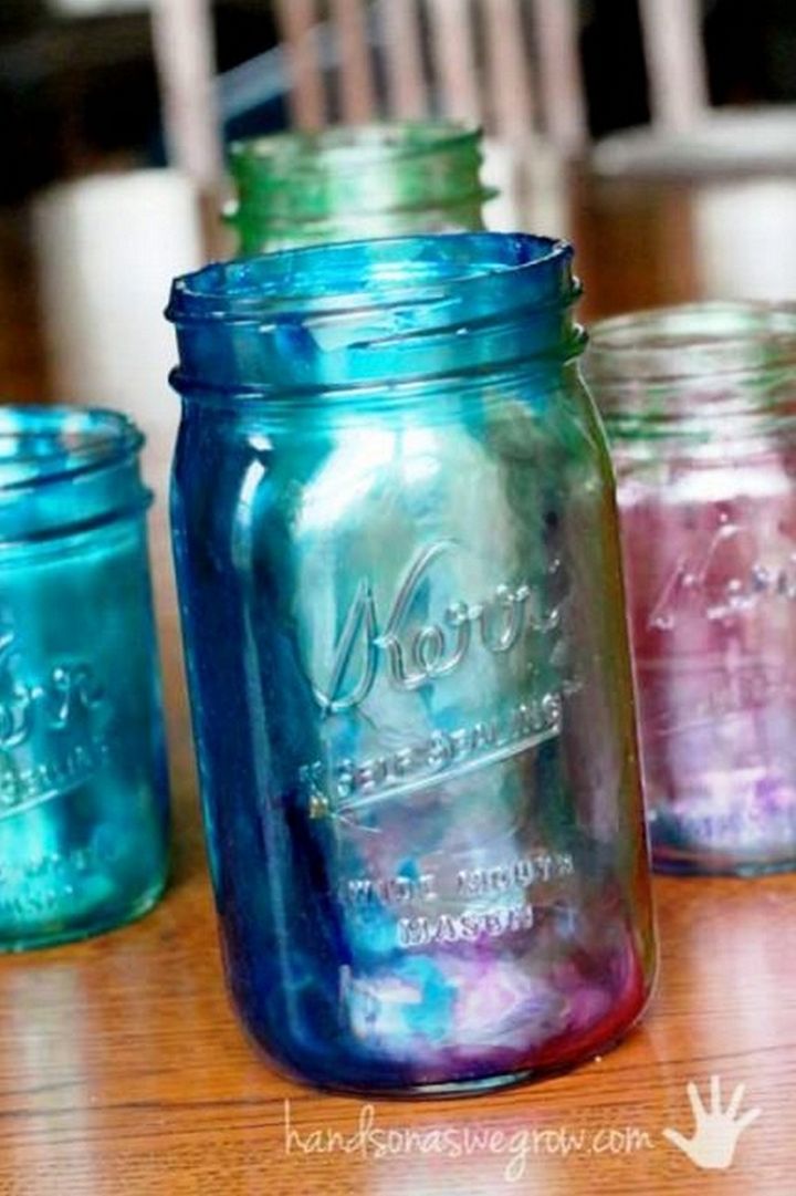Easily Make Tinted Jars With This Simple Painting Glass Jars Idea