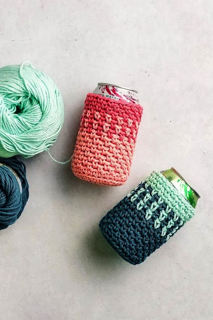 Easy Crochet Can Cozy – Free Pattern