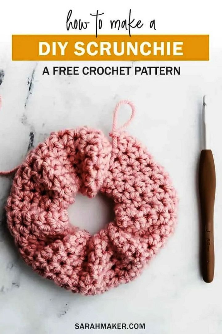 Easy Crochet Hair Scrunchie – A Free Beginner Pattern