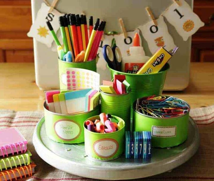 Easy DIY Desk Organizer Ideas With Tin Cans