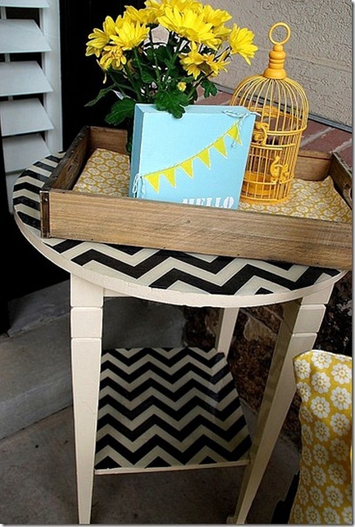 Fabric Covered Resin Table Redo