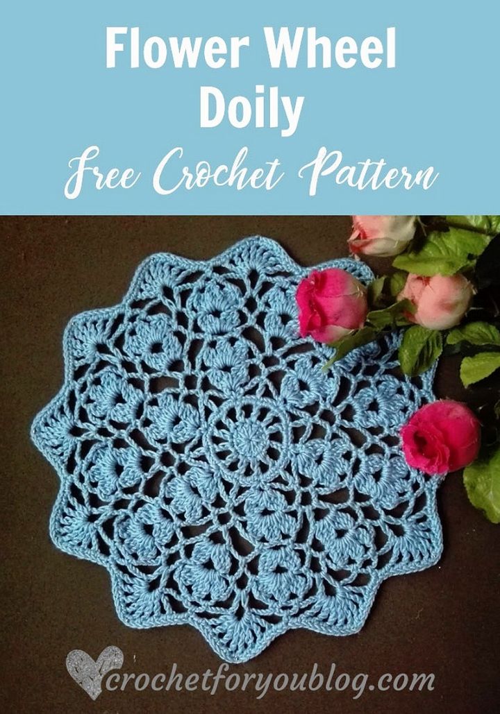 Flower Wheel Doily Free Crochet Pattern