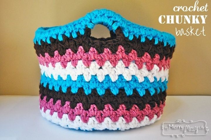 Free Crochet Chunky Basket Pattern
