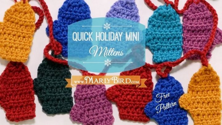 Free Crochet Pattern Quick Mini Mitten Garland