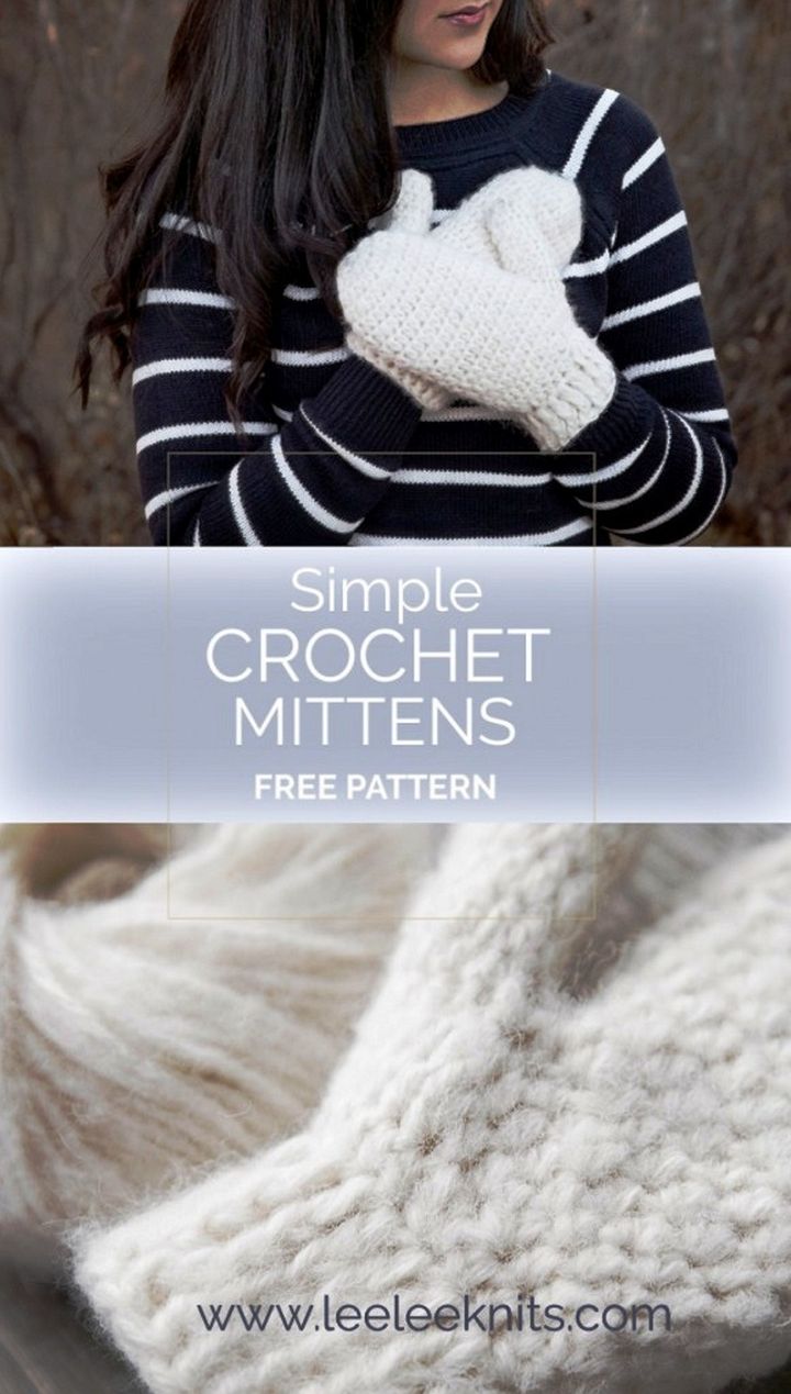 Fuzzy Warm Crochet Mittens