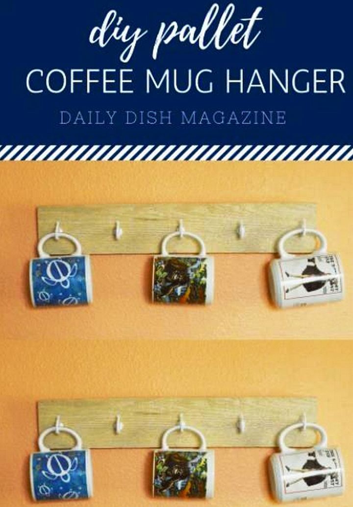 Homemade Pallet Coffee Cup Hanger