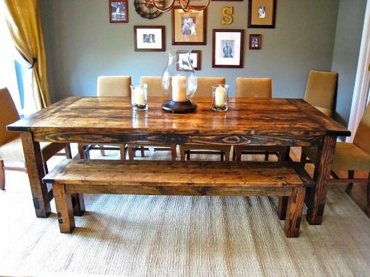 How To Make A DIY Farmhouse Dining Room Table