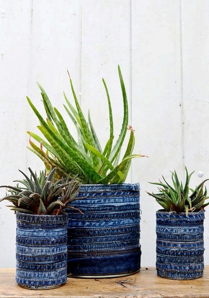 How To Make A Gorgeous Recycled Jean Planter Basket