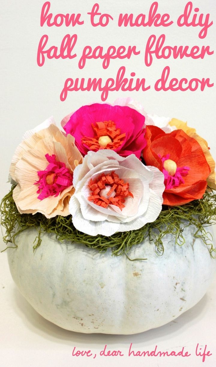 How To Make DIY Fall Paper Flower Pumpkin Decor