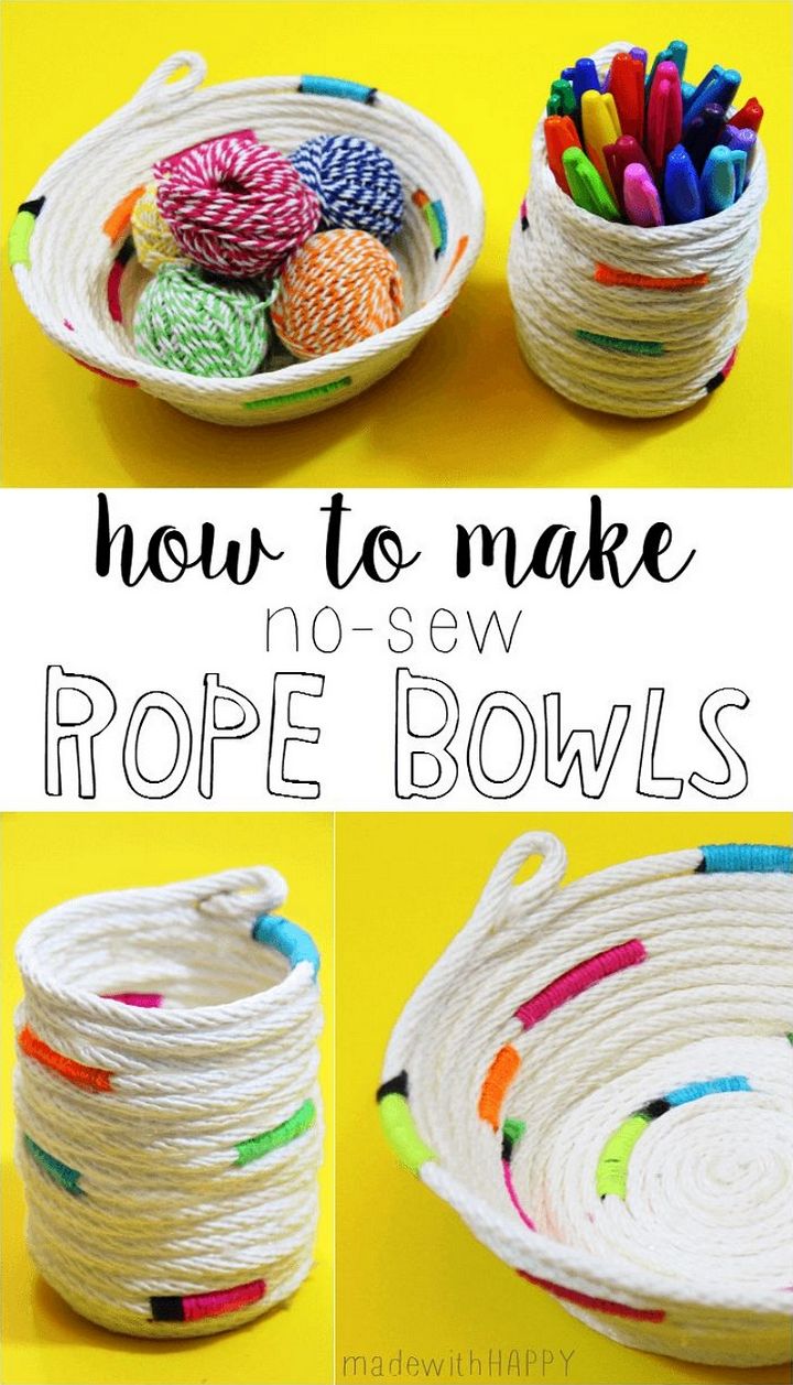 How To Make No sew Rope Bowl