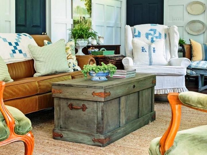 How to Construct a Rustic Trunk Style Coffee Table