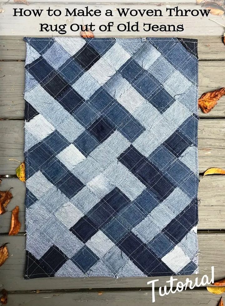 How to Make a Woven Throw Rug out of Recycled Denim Jeans